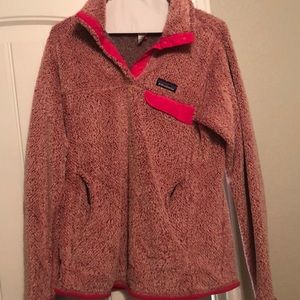 Light pink Patagonia with hot pink outlines